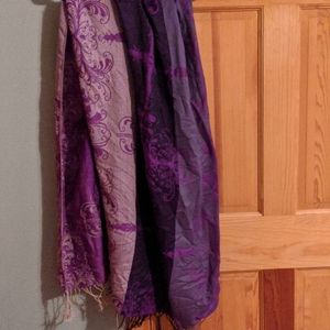 Scarf- Purples, gray, black
